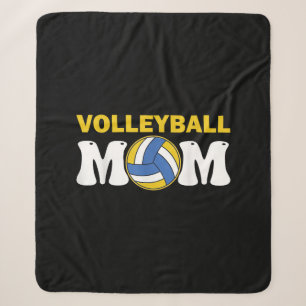 Women Volleyball Mom Shirt Game Day Funny Player Sherpa Blanket