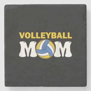 Women Volleyball Mom Shirt Game Day Funny Player Stone Coaster