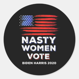 Women Vote Biden Harris 2020 Usa Flag Gift  Classic Round Sticker