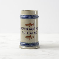 WOMEN WANT ME FISH FEAR ME LARGE MUG