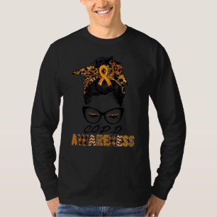 Women We Wear Orange Copd Awareness Orange Leopard T-Shirt