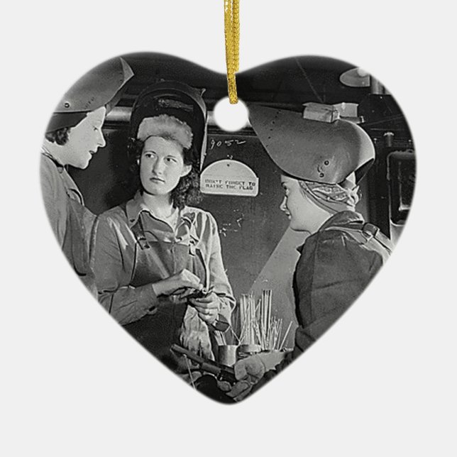 Women Welders Ceramic Ornament (Front)