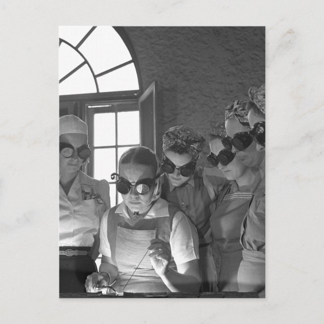 Women Welders in WWII, 1940s Postcard (Front)