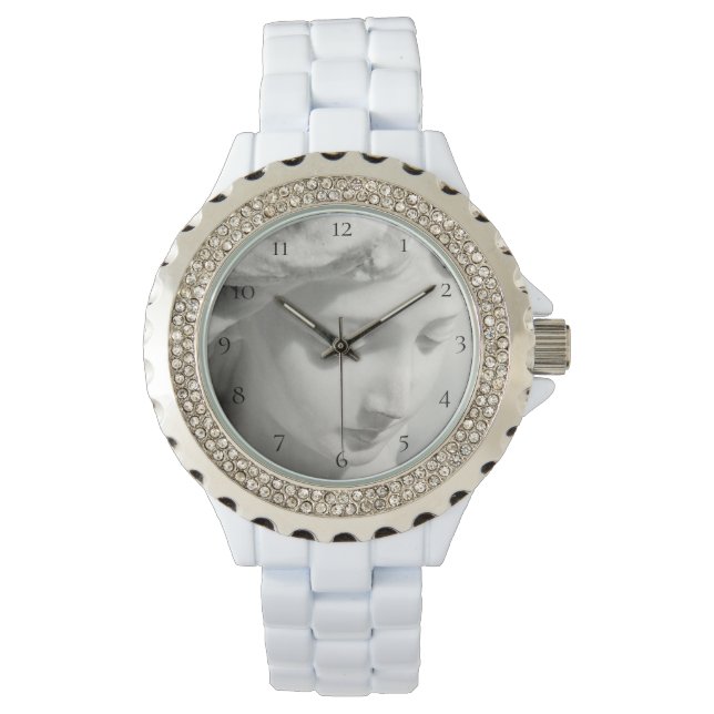 *~* Women White Marble Beautiful Angel Watch (Front)