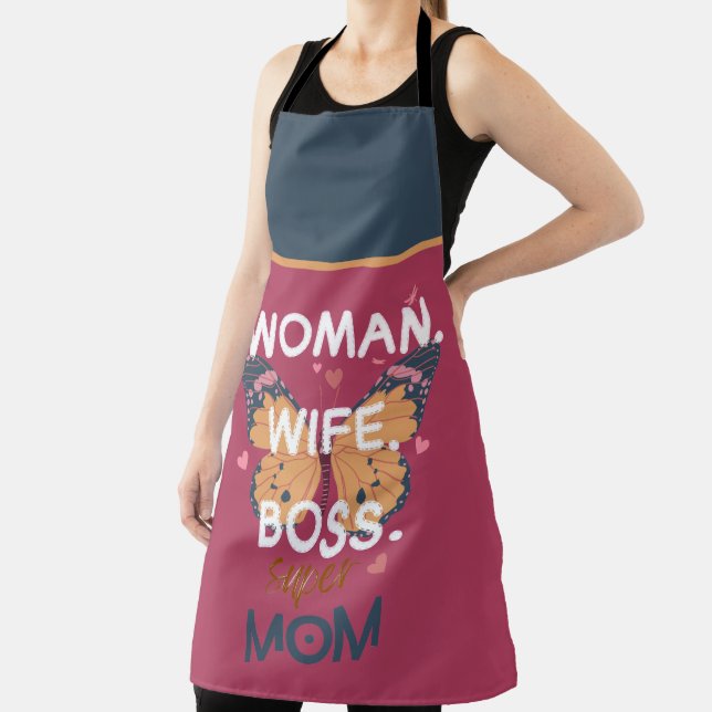 Women, wife, boss, super mom apron (Insitu)