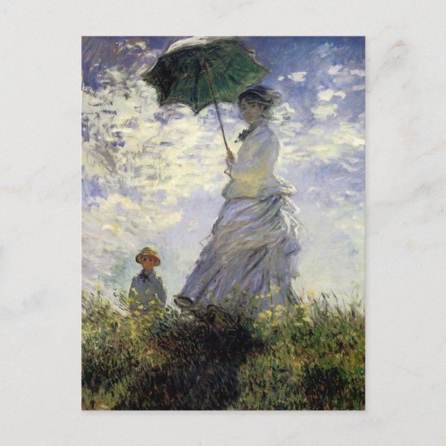 Women with a Parasol ~ Madame Monet with Her Son Postcard (Front)