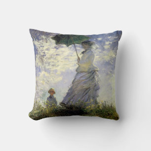 Women with a Parasol ~ Madame Monet with Her Son Throw Pillow
