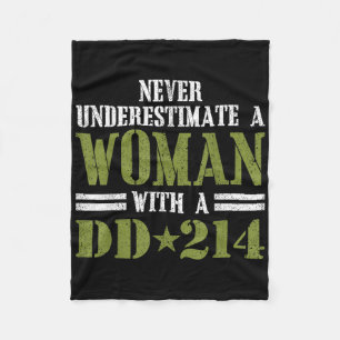 Women With Dd-214 Female Veterans Day Gift Shirt Fleece Blanket