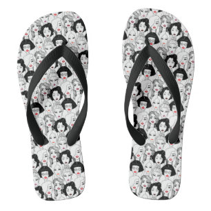 Women With Lipstick Pattern Flip Flops