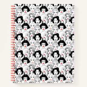 Women With Lipstick Pattern Notebook