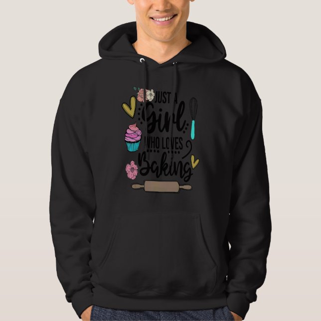 Women Woman Baking Baker Hobby Food Cakes Cupcake  Hoodie (Front)