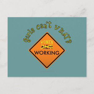 Women Working Sign Postcard