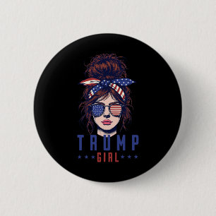Women Yes I'm A Trump Girl Get Over It Trump 2024 2 Inch Round Button