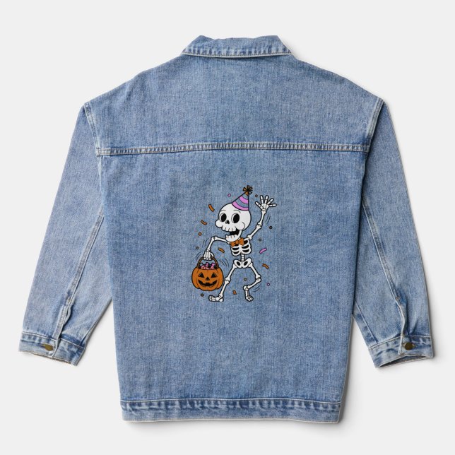 WomenDenim Jackets Ghost Halloween Tee Shirts (Back)