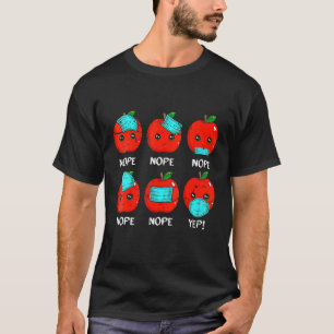 Womens 100 Days Of School Apple Face Mask Teacher T-Shirt