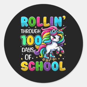 Womens 100 Days Of School Girls Teacher 100th Day Classic Round Sticker