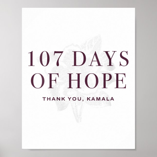 Womens 107 Days Kamala Harris V-neck _1  Poster (Front)