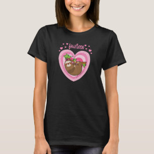 Womens 14 Year Old Cute Sloth Birthday Girl 14th B T-Shirt