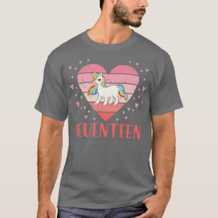 Womens 17 Year Old Cute Unicorn Birthday Girl 17th T-Shirt