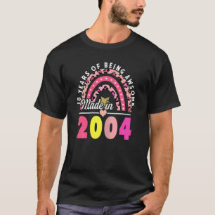 Womens 18 Years Of Being Awesome Leopard Rainbow 1 T-Shirt
