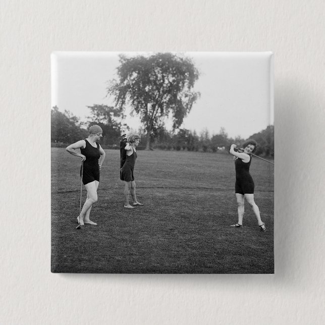 Women's 1920s Golf Fashion 2 Inch Square Button (Front)