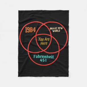 Womens 1984 Brave New World You Are Here Fahrenhei Fleece Blanket