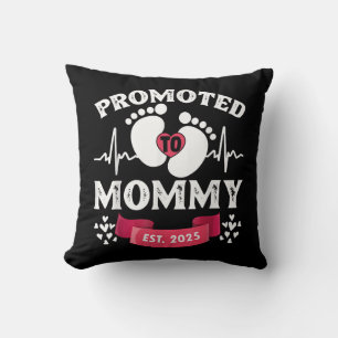Womens 1st Time Mom EST 2025 New First Mommy Mothe Throw Pillow