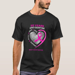 Womens 20 Year Survivor Gifts Women Mom Pink Breas T-Shirt