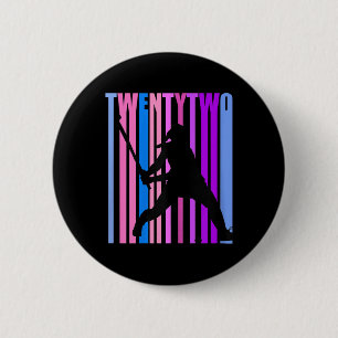 Womens 22nd Birthday Field Hockey Player Sports Gi 2 Inch Round Button