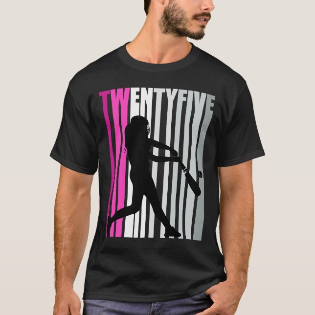 Womens 25th Baseball Birthday Softball Queen Base  T-Shirt (Front)