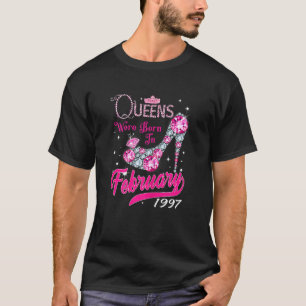 Womens 25th Birthday Queens Are Born In February 1 T-Shirt