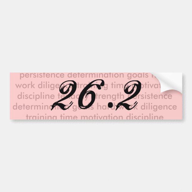 Womens 26.2 marathon bumper sticker (Front)