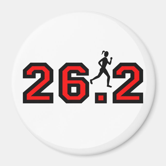 women's 26.2 marathon magnet (Front)