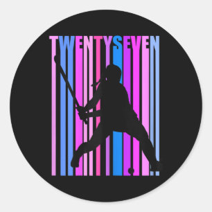 Womens 27th Birthday Field Hockey Player Sports Gi Classic Round Sticker