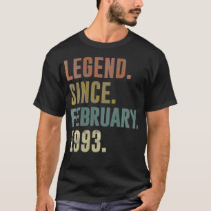 Womens 29th Birthday Vintage Legend Since February T-Shirt