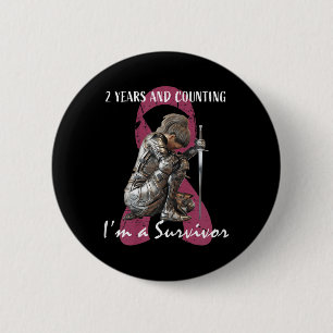 Womens 2 Years Cancer Free Pink Breast Cancer Surv Inch Round Button