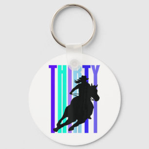 Womens 30th Birthday Womens Horse Riding Lovers Ro Keychain