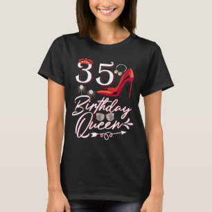  Womens 35 Birthday Queen, Funny 35th Birthday   T-Shirt