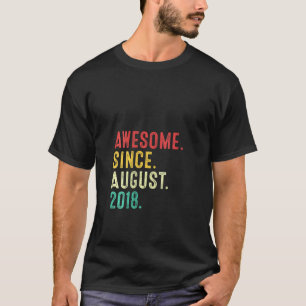 Womens 3 Years Old Awesome Since August 2018 3rd B T-Shirt