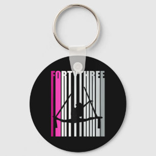 Womens 43rd Air Yoga Birthday Aerialist Loves To S Keychain