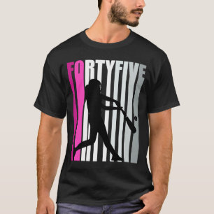 Womens 45th Baseball Birthday Softball Queen Base T-Shirt