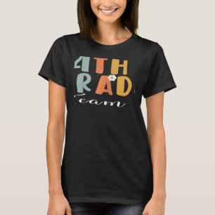 Womens 4th Grade Team Retro Groovy Women Happy Fir T-Shirt