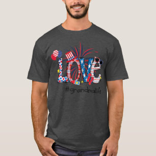 Womens 4th of July Grandma , Grandma Doodle Firewo T-Shirt
