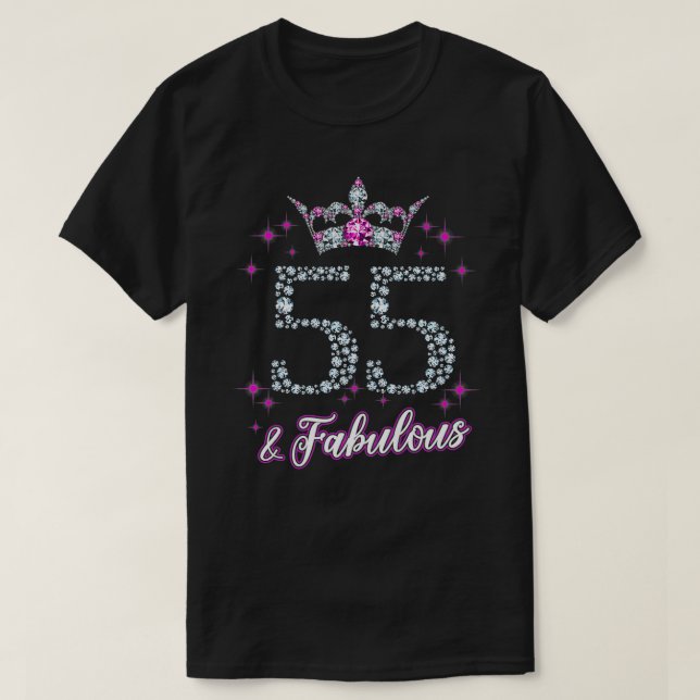 Womens 55 And Fabulous 1964 55Th Birthday Gift Tee (Design Front)