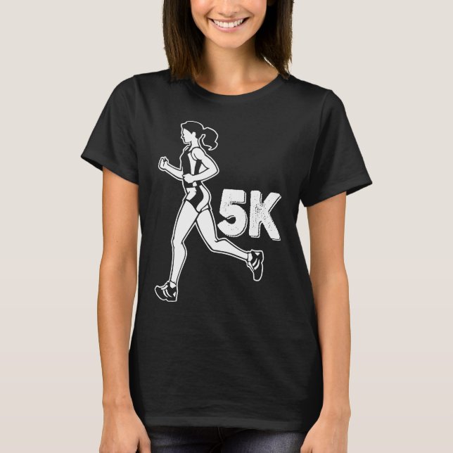 Women's 5K Marathon Runner Race Running T-Shirt (Front)