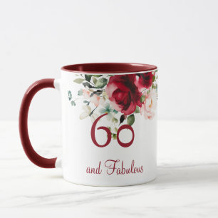 Womens 60th Birthday Floral Mug