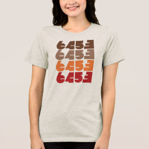 Women's 6453 muted block graphic tee