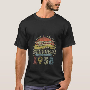 Womens 65Th Birthday Gift Awesome Since January 19 T-Shirt