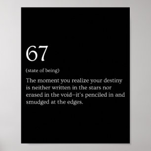 Womens 67 Definition Meme V-neck Poster