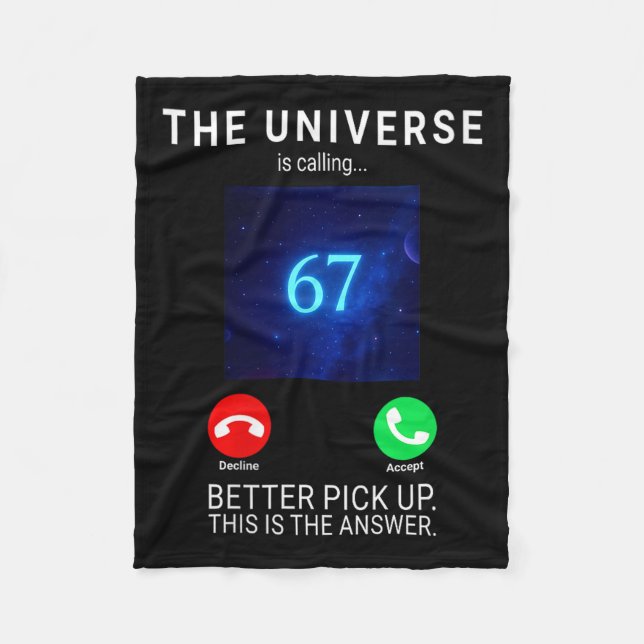 Womens 67 Meme The Universe Is Calling V-neck  Fleece Blanket (Front)
